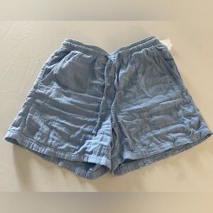 Caslon Women's High Waist Blue cotton Shorts Small